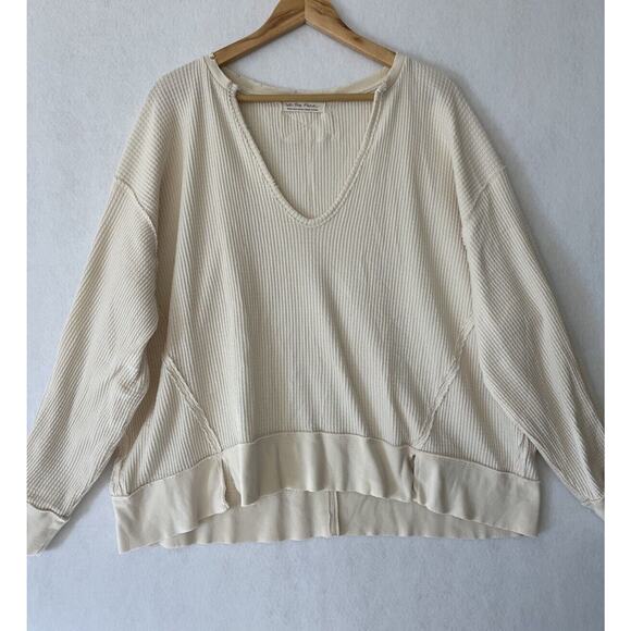 We The Free Tops - Free People We The Free Buttercup L/S Thermal Top Small Cream Oversized